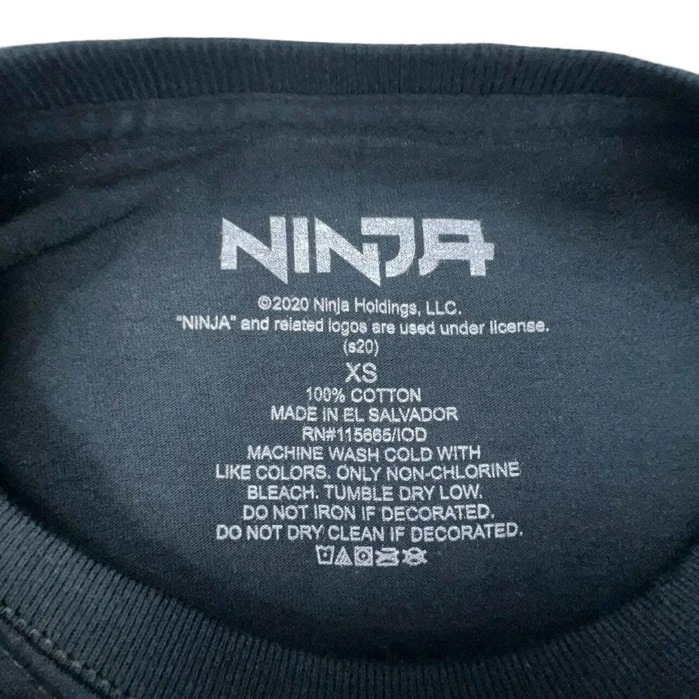 Ninja Get That Dub Youth XS‎ T-Shirt Black Video Gamer Graphic Tee NEW